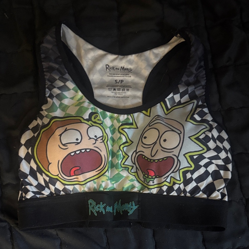 Rick and Morty Graphic Sports Bra with padding